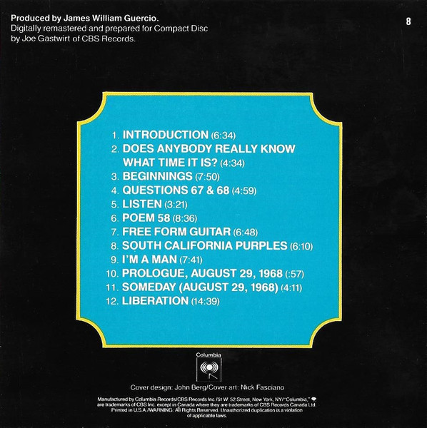 The Chicago Transit Authority - CD-Booklet Rückseite Placeholder image