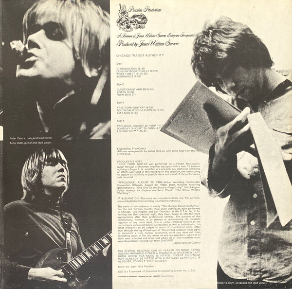 The Chicago Transit Authority - Vinyl-Album Innenseite 2 Placeholder image