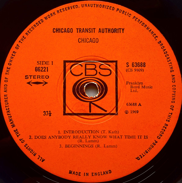 The Chicago Transit Authority - Vinyl-Label Seite 1 Placeholder image
