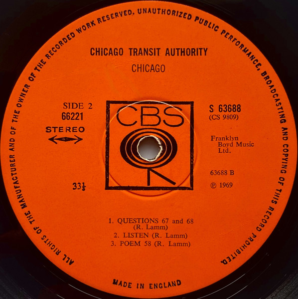 The Chicago Transit Authority - Vinyl-Label Seite 2 Placeholder image
