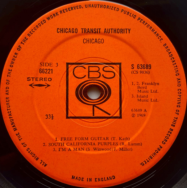 The Chicago Transit Authority - Vinyl-Label Seite 3 Placeholder image