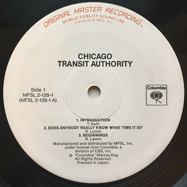 The Chicago Transit Authority - Vinyl-MFSL-Label Seite 1 Placeholder image