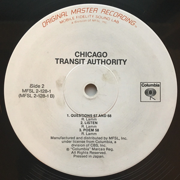 The Chicago Transit Authority - Vinyl-MFSL-Label Seite 2 Placeholder image