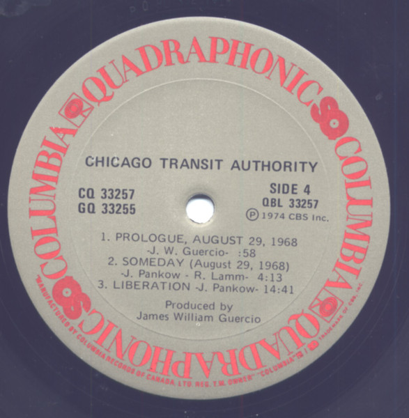 The Chicago Transit Authority - Vinyl-Quadro-Label Seite 4 Placeholder image