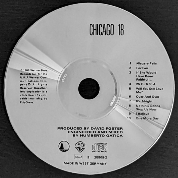 Chicago 18 - WEA-CD-Disc, Germany Placeholder image