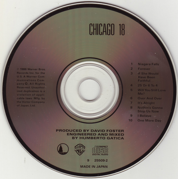 Chicago 18 - WEA-CD-Disc, Japan Placeholder image