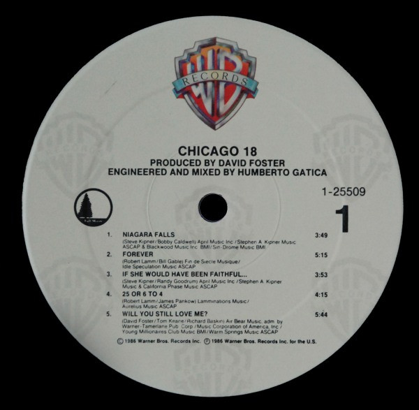 Chicago 18 - LP-Label, Seite 1 Placeholder image