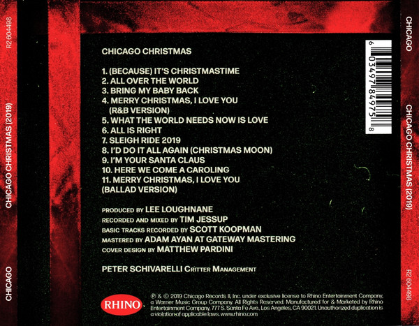 Chicago Christmas 2019, CD-Inlay, Rückseite Placeholder image