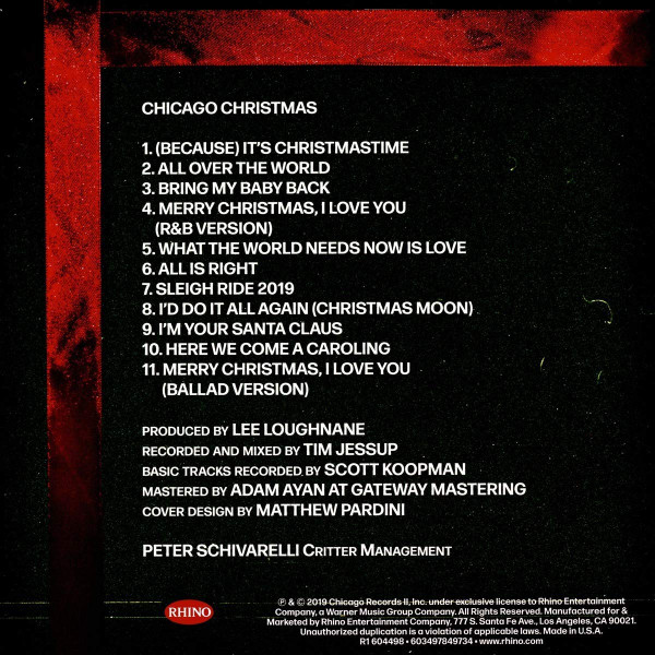 Chicago Christmas 2019 - Vinyl-Album-Cover, Rückseite Placeholder image