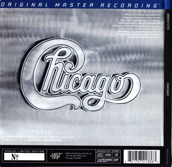 Chicago -SACD-CD-Ausgabe - Cover Rückseite Placeholder image