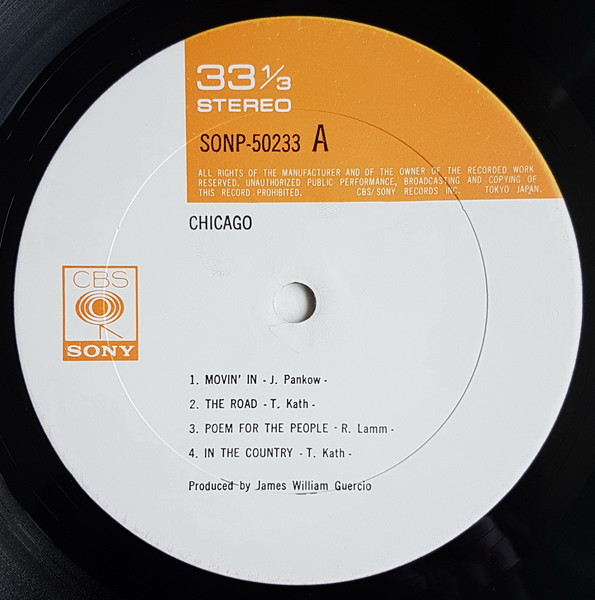 Chicago - CBS/Sony-Vinyl-Label Seite 1 Placeholder image