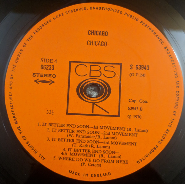 Chicago - CBS-Vinyl-Label Seite 4 Placeholder image