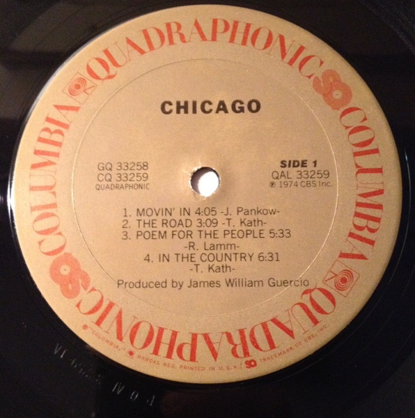 Chicago - Quadro-Ausgabe Vinyl-Label Seite 1 Placeholder image