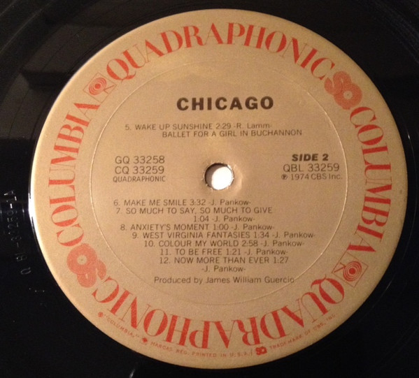 Chicago - Quadro-Ausgabe Vinyl-Label Seite 2 Placeholder image
