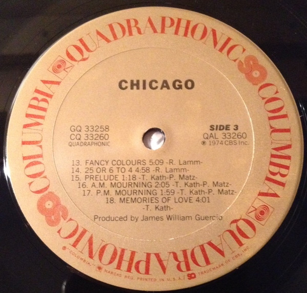Chicago - Quadro-Ausgabe Vinyl-Label Seite 3 Placeholder image